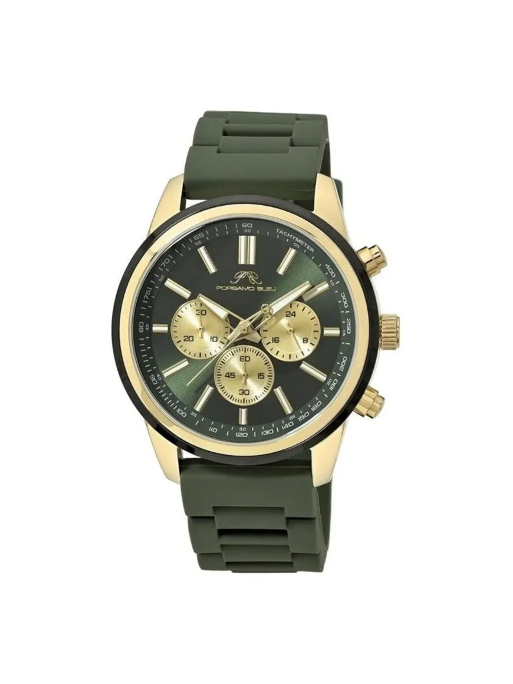NWT Porsamo Bleu Logan Chronograph Quartz Green Dial Men's Watch